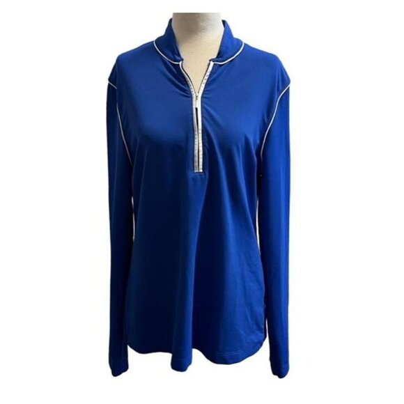 Cutter & Buck Womens Blue L 1/4 Zip Pullover Moisture-Wicking Long Sleeve Top - Picture 9 of 9